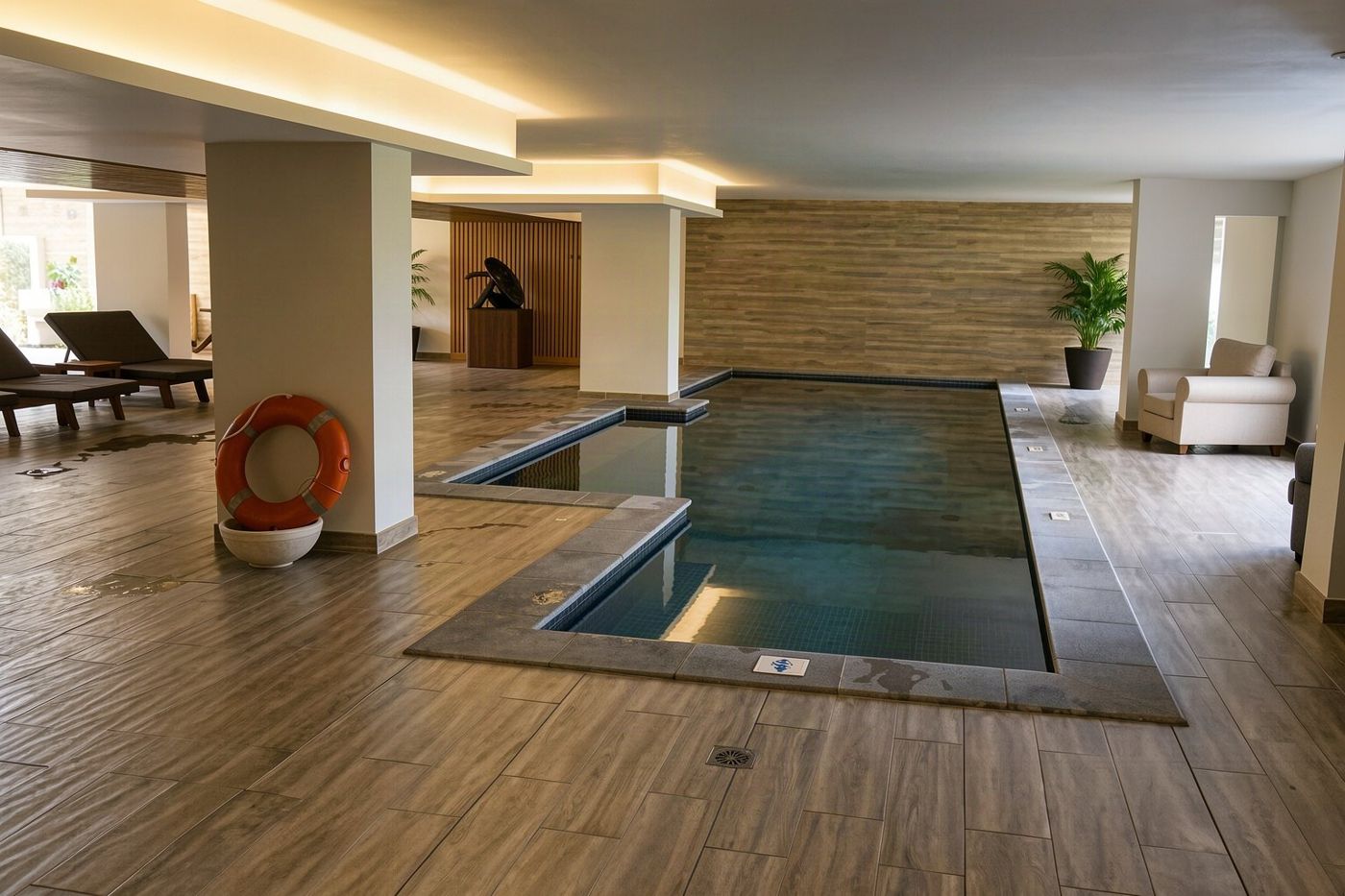 An indoor spa pool inside a Funchal hotel