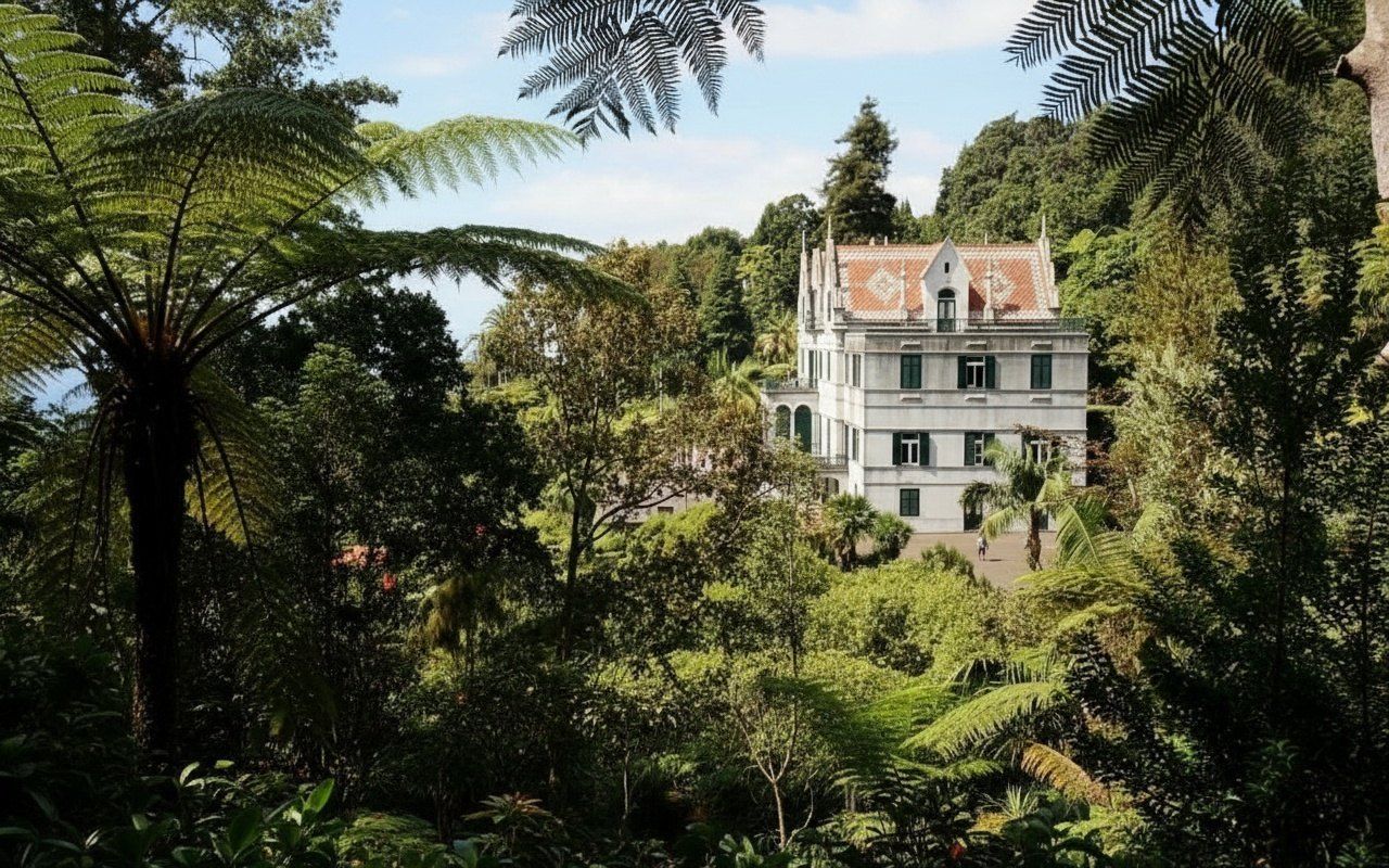 The entrance to the Monte Palace Tropical Garden in Funchal.